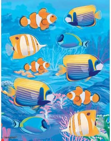 Coral Reef Ocean Summer Luau Beach Pool Birthday Party Scrapbook Deluxe Stickers