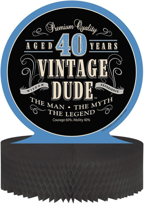 Vintage Dude Over the Hill Adult Birthday Party Decoration Centerpiece 40TH