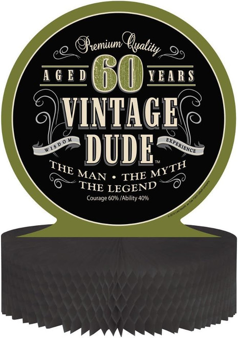 Vintage Dude Over the Hill Adult Birthday Party Decoration Centerpiece 60TH