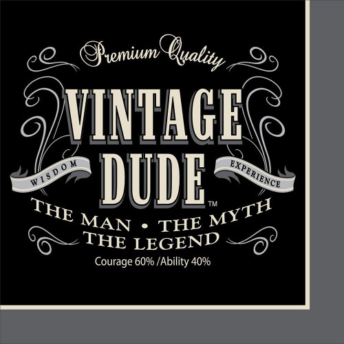 Vintage Dude Over the Hill Mens Adult Birthday Party Paper Luncheon Napkins
