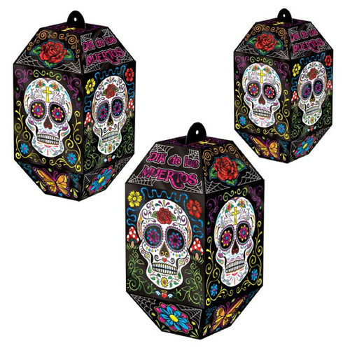 Day of the Dead Dia Muertos Skull Halloween Party Decoration Foil Paper Lanterns