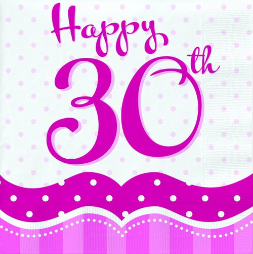 Perfectly Pink Adult Girl Woman 30 30th Birthday Party Paper Luncheon Napkins