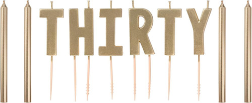 Golden Age Over the Hill Adult 30th Birthday Party Decoration Pick Candles