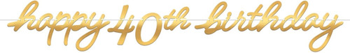 Golden Age Over the Hill Adult 40th Birthday Party Decoration Foil Letter Banner