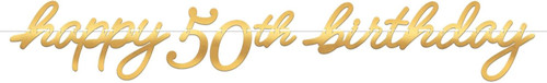 Golden Age Over the Hill Adult 50th Birthday Party Decoration Foil Letter Banner