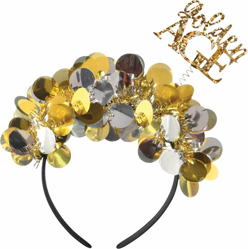Golden Age Over the Hill Adult Birthday Party Favor Tinsel Headband