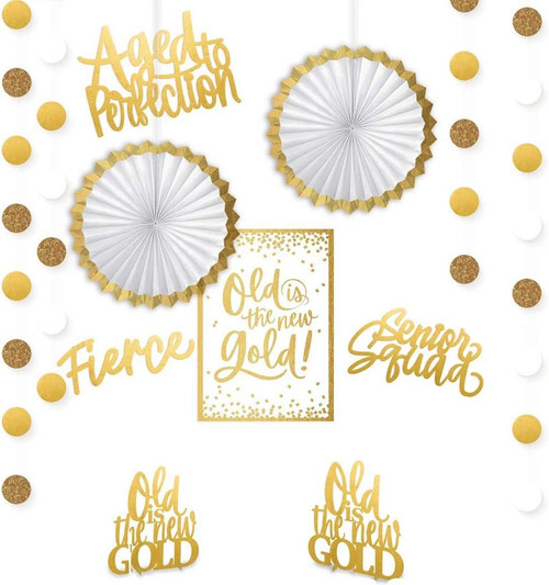 Golden Age Over the Hill Adult Birthday Party Hanging Room Decorating Kit