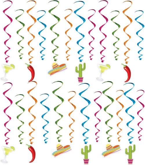 Fiesta Cinco de Mayo Pepper Sombrero Theme Party Hanging Decoration Whirls