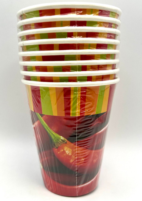 Ole! Chili Peppers Fiesta Cinco de Mayo Theme Party 9 oz. Paper Cups