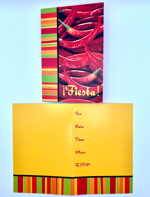 Ole! Chili Peppers Fiesta Cinco de Mayo Theme Party Invitations w/Envelopes