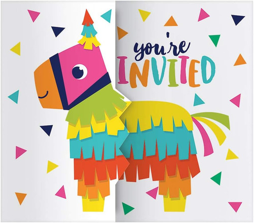 Fiesta Fun Cinco de Mayo Mexican Theme Birthday Party Invitations w/Envelopes