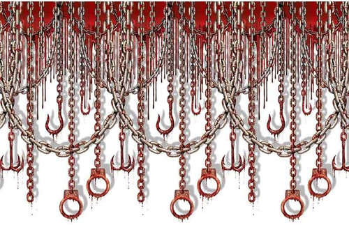 Bloody Chains & Hooks Halloween Party Hanging Decoration Insta-Theme Backdrop