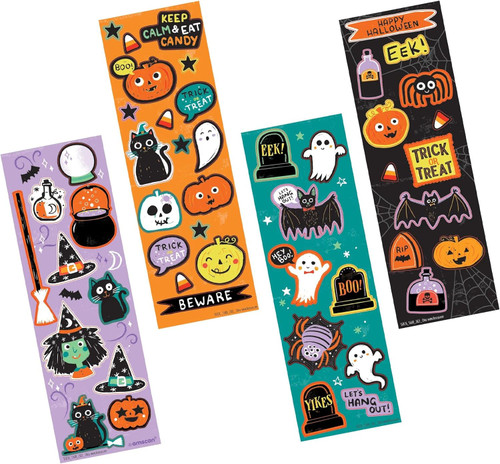 Spooky Friends Haunted House Halloween Party Favor Decals 36 ct. Sticker Strips