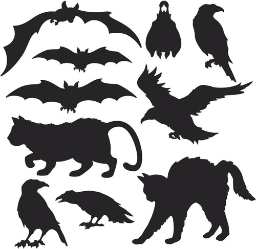 Halloween Silhouettes Haunted House Carnival Party Hanging Wall Decoration
