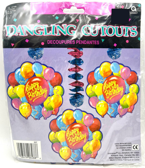 Painted Balloons Over the Hill Adult Birthday Party Cutouts Dangling Decorations