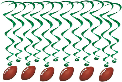 Football Game Day Sports Banquet Theme Party Hanging Decoration 12 ct. Whirls