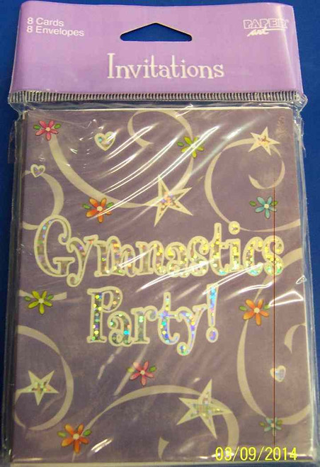 RARE Girl Time Gymnastics Sports Dance Party Birthday Invitations w/Envelopes