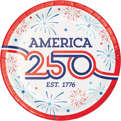 Lady Liberty USA Patriotic July 4th Theme Party 9" Paper Dinner Plates 250TH
