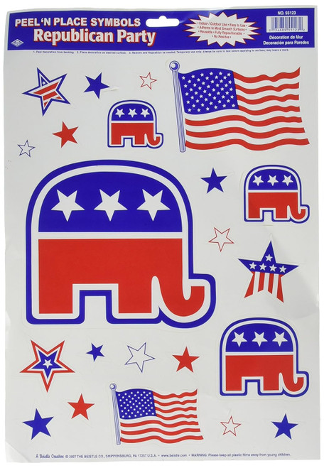 Republican Election Time Patriotic Party Wall Decoration Peel N Place Clings