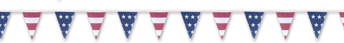Americana July 4th USA Patriotic Theme Party Decoration Fabric Pennant Banner