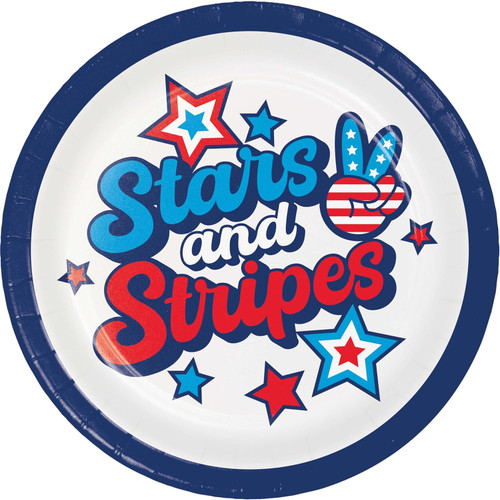 Peace & Patriotism USA Patriotic July 4th Theme Party 9" Paper Dinner Plates