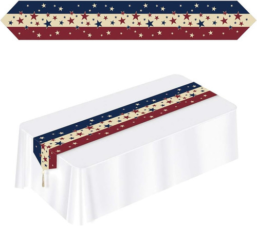 Americana July 4th USA America Patriotic Theme Party Decoration Table Runner
