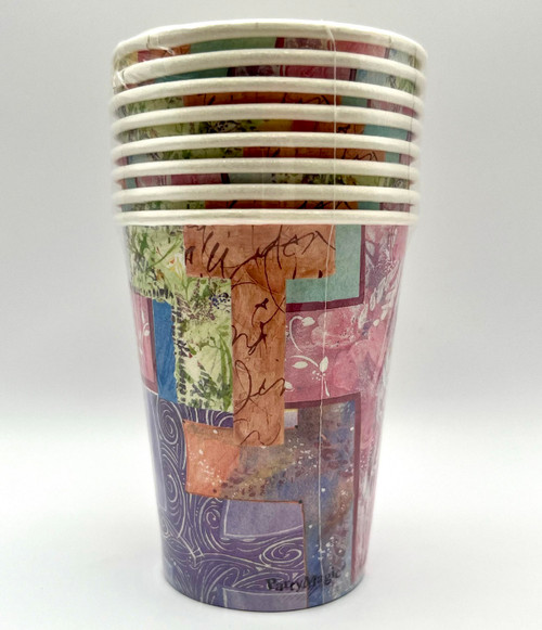 Inspirational Collage Cross Christian Religious Theme Party 9 oz. Paper Cups