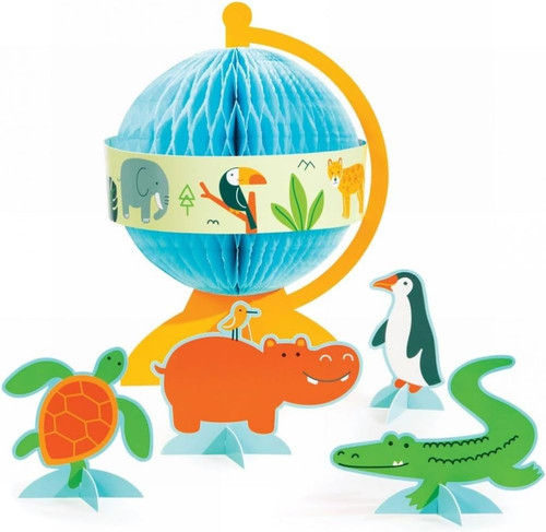 World Adventure Jungle Safari Animal Kids Birthday Party Decoration Centerpiece