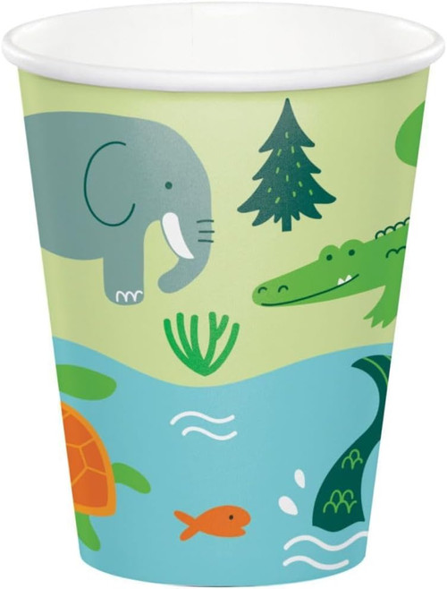 World Adventure Jungle Safari Animal Kids Birthday Party 9 oz. Paper Cups