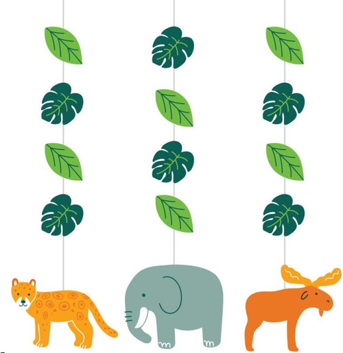 World Adventure Jungle Safari Animal Birthday Party Decoration Hanging Cutouts