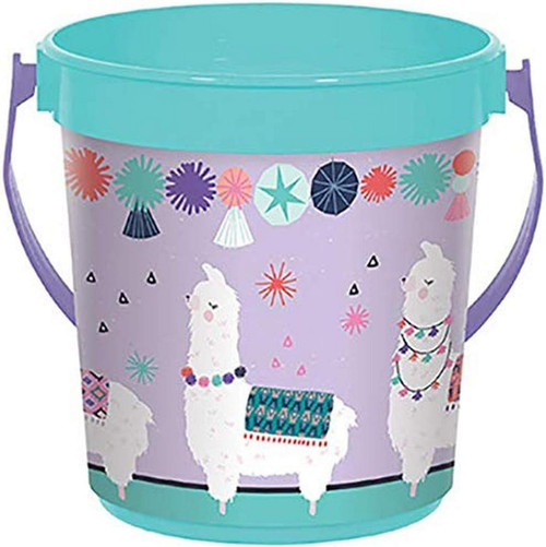 Llama Fun Exotic Animal Fiesta Kids Birthday Party Favor Plastic Bucket