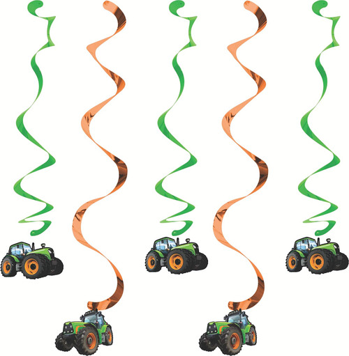 Tractor Time Green Farm Boys Kids Birthday Party Decoration Dizzy Danglers
