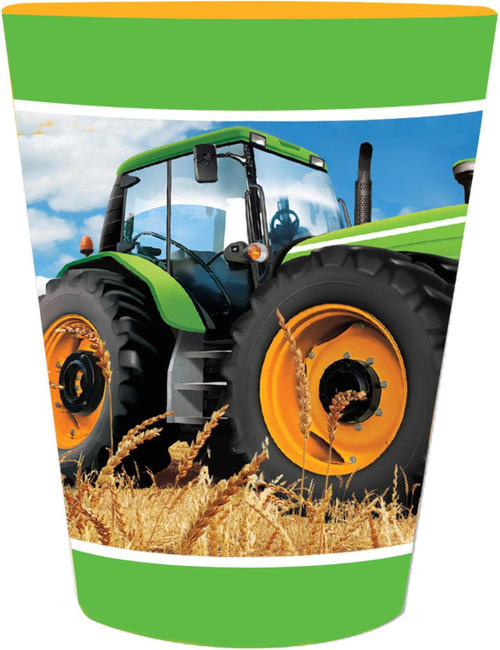 Tractor Time Green Farm Boys Kids Birthday Party Favor 16 oz. Plastic Cup