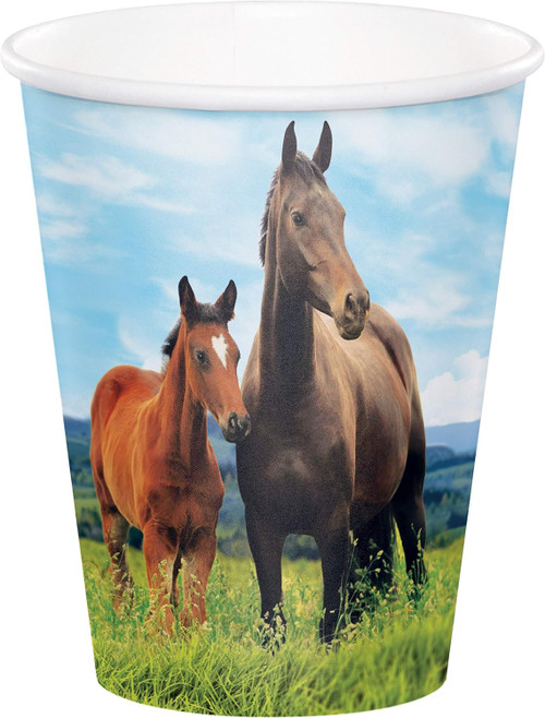 Horse & Pony Western Farm Animal Kids Birthday Party 9 oz. Paper Cups