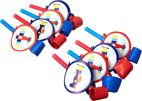 LIl Flyer Airplane Plane Cute Boys Kids Birthday Party Favor Horns Blowouts