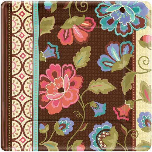 Elegant Jacquard Floral Flower Garden Party 10.25" Square Paper Banquet Plates
