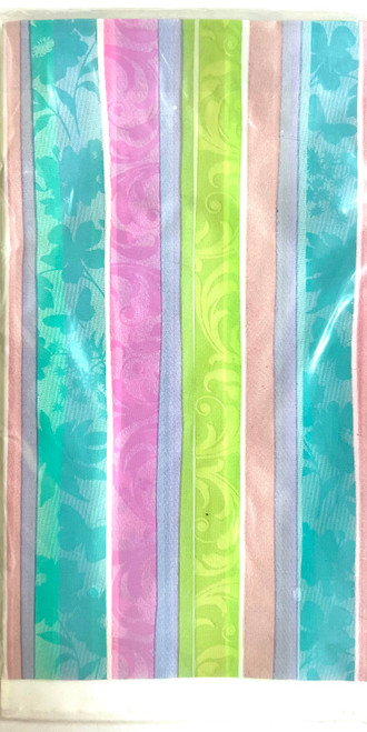 Spring Fashion Stripe Floral Flower Garden Party Decoration Plastic Tablecover