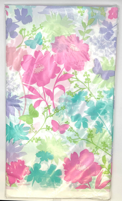 Spring Silhouettes Floral Flower Garden Party Decoration Plastic Tablecover