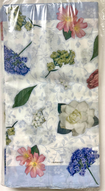 Garden Bouquet Pink White Roses Floral Wedding Lavender Party Paper Tablecover