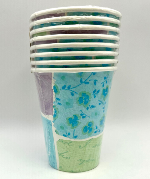 Garden Collage Wedding Spring Flower Floral Theme Party 9 oz. Paper Cups