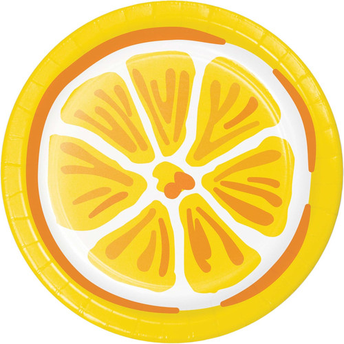 Fresh Fruits Lemon Picnic Summer Luau Theme Party 7" Paper Dessert Plates
