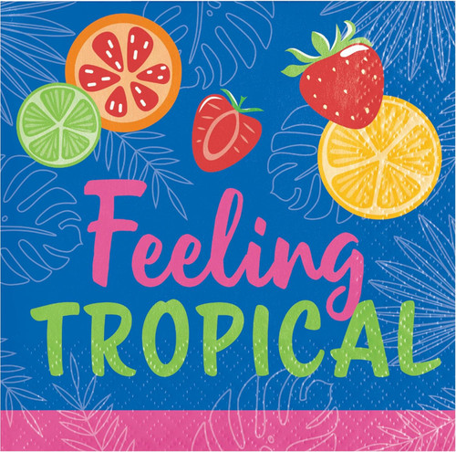 Summer Sippin' Luau Theme Cocktail Party Paper Beverage Napkins FEELING TROPICAL