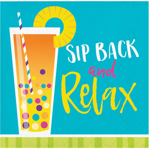Cocktail Fun Summer Luau Tropical Drinks Theme Party Paper Beverage Napkins