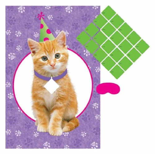 Cuddly Kitten Kitty Cat Pet Animal Cute Birthday Party Activity Pin Board Game