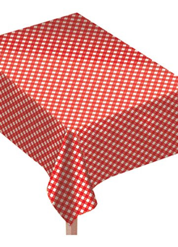 Red Gingham Cookout BBQ Picnic Theme Party Decoration 52" x 90" Vinyl Tablecover