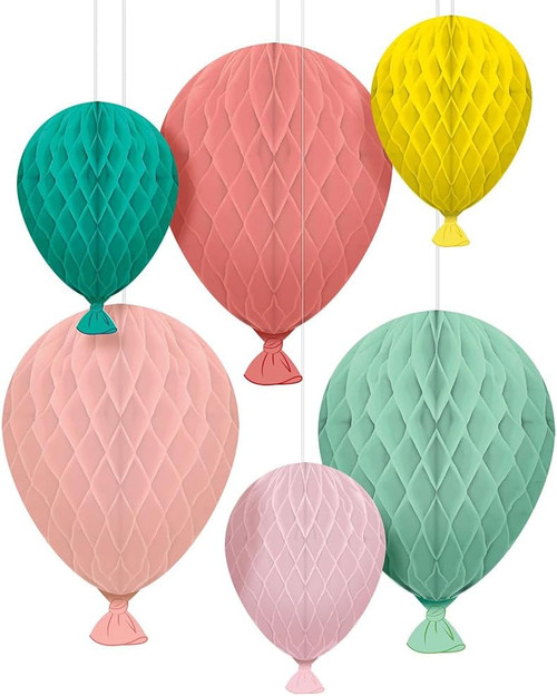Happy Cake Day Pink Green Adult Birthday Party Balloon Honeycomb Decorations