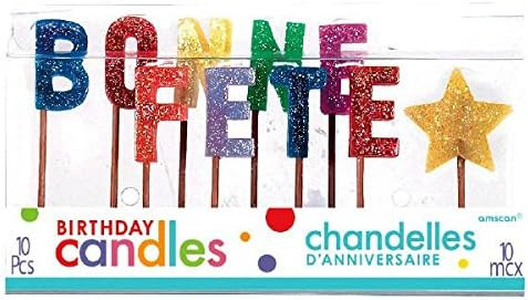 Bonne Fete French Name Day Birthday Party Decoration Toothpick Candle Set