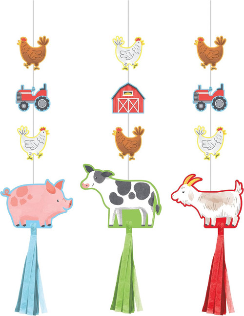 Farm Animals Barnyard Theme Barn Kids Birthday Party Decoration Hanging Cutouts
