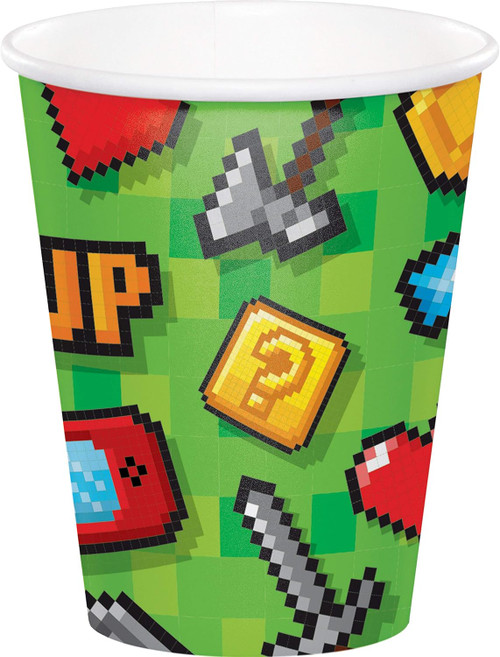 Gaming Party Video Game Gamer Kids Birthday Party 9 oz. Paper Cups