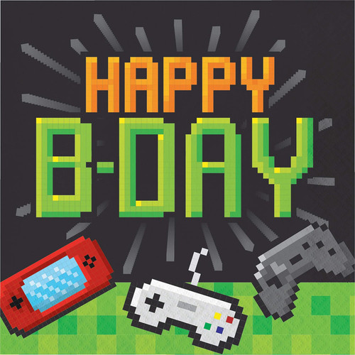Gaming Party Video Game Gamer Kids Birthday Party Paper Luncheon Napkins